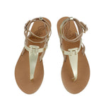 Estia Leather Platinum sandals top