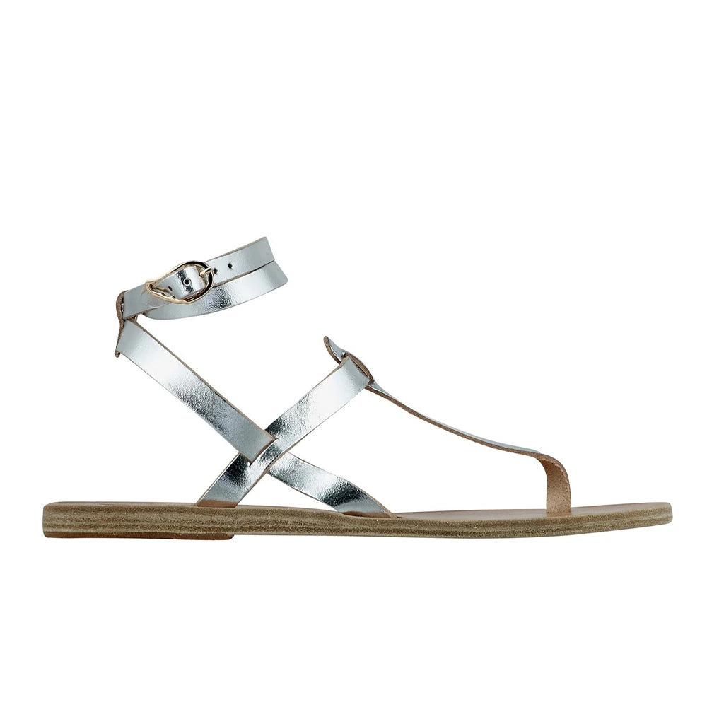 Estia Leather Silver sandals side