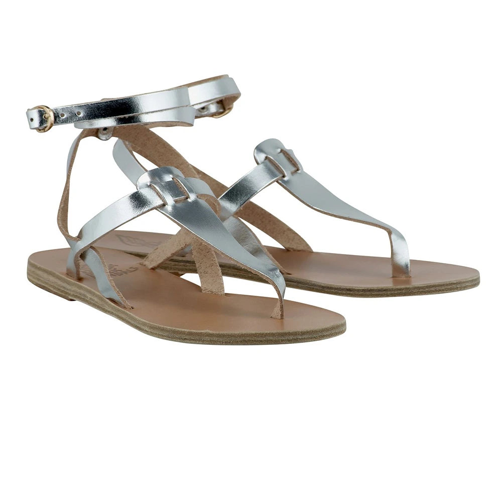 Estia Leather Silver sandals 3-4