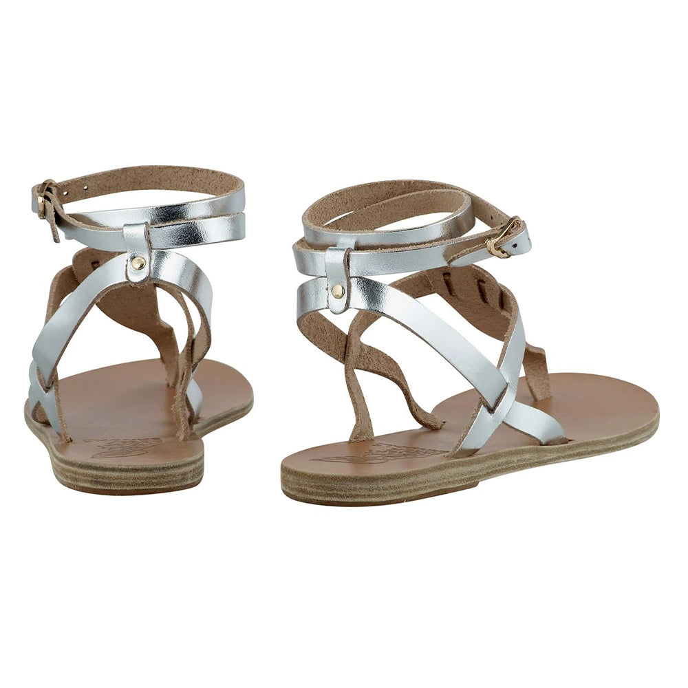 Estia Leather Silver sandals back