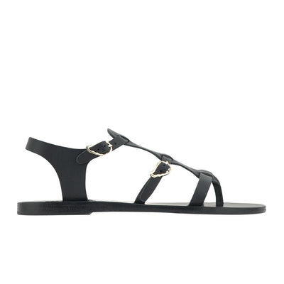 Grace Kelly Leather Black sandals side