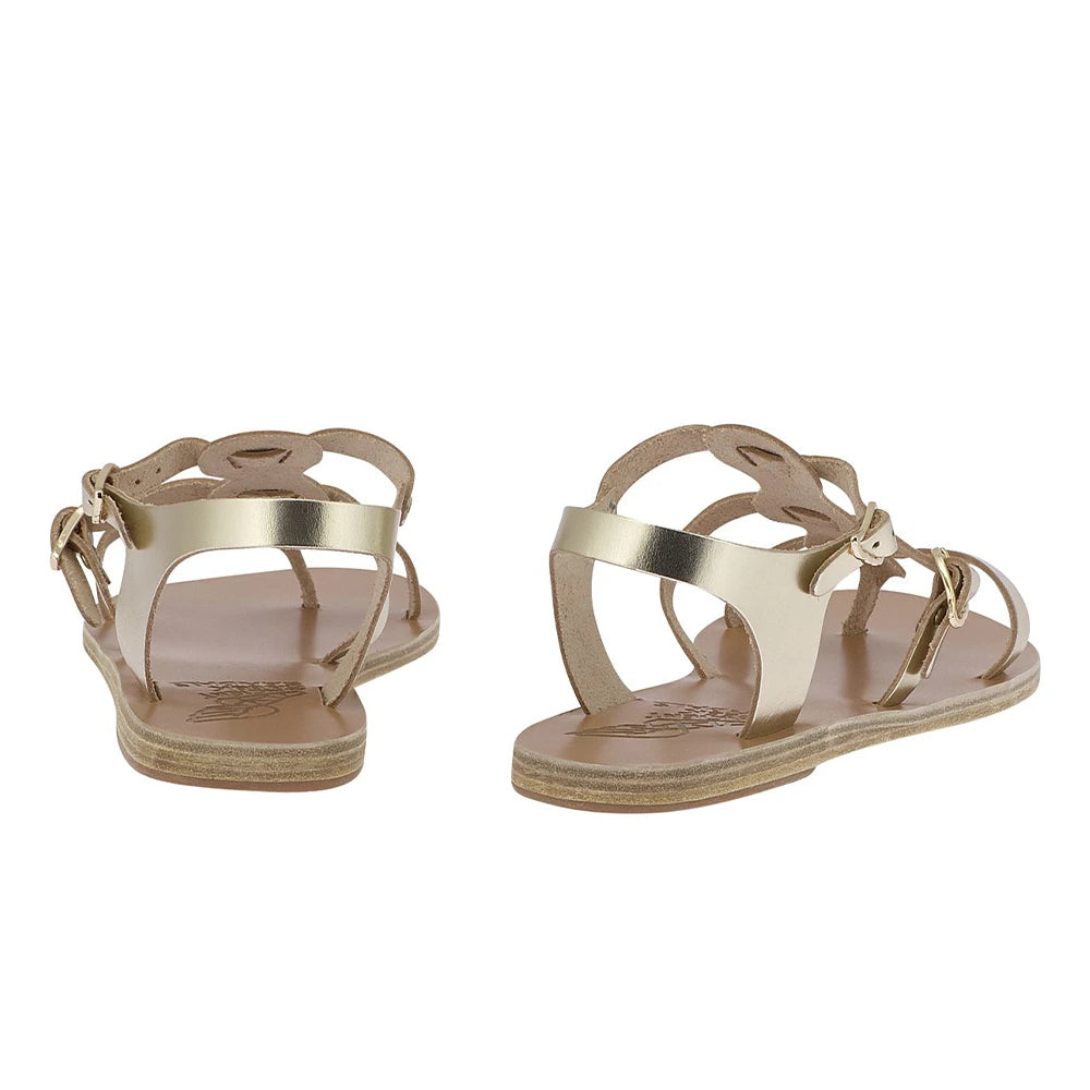 Grace Kelly Leather Platinum sandals back
