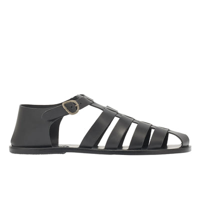 Homer Leather Black sandals side