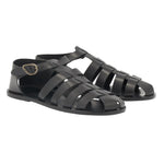 Homer Leather Black sandals 3-4