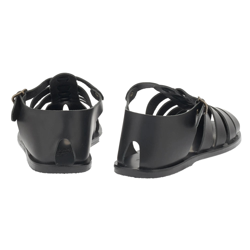 Homer Leather Black sandals back