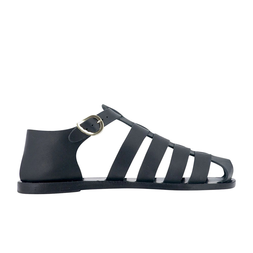 Homeria Leather Black sandals side