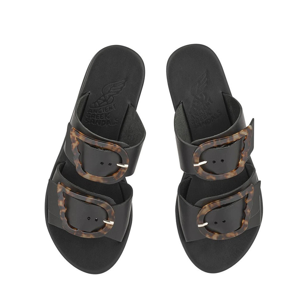 Iaso Leather Black/Tortoiseshell sandals top