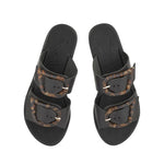Iaso Leather Black/Tortoiseshell sandals top