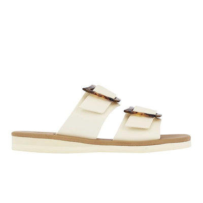 Iaso Leather Off White/Tortoiseshell sandals side