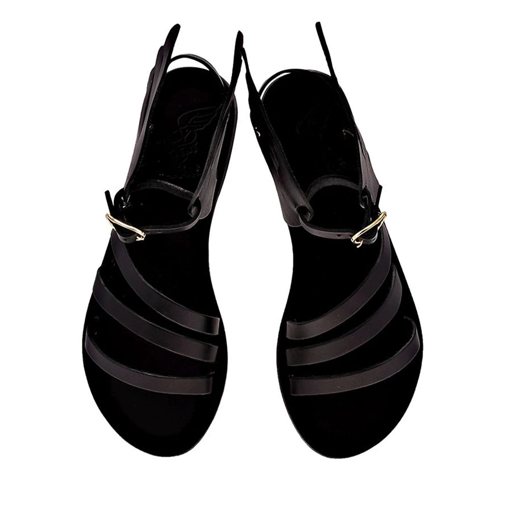 Ikaria Leather Black sandals top
