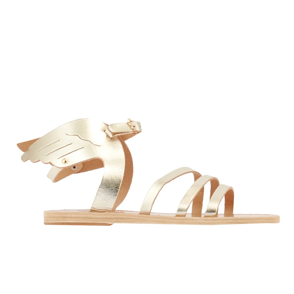 Ikaria Leather Platinum sandals side