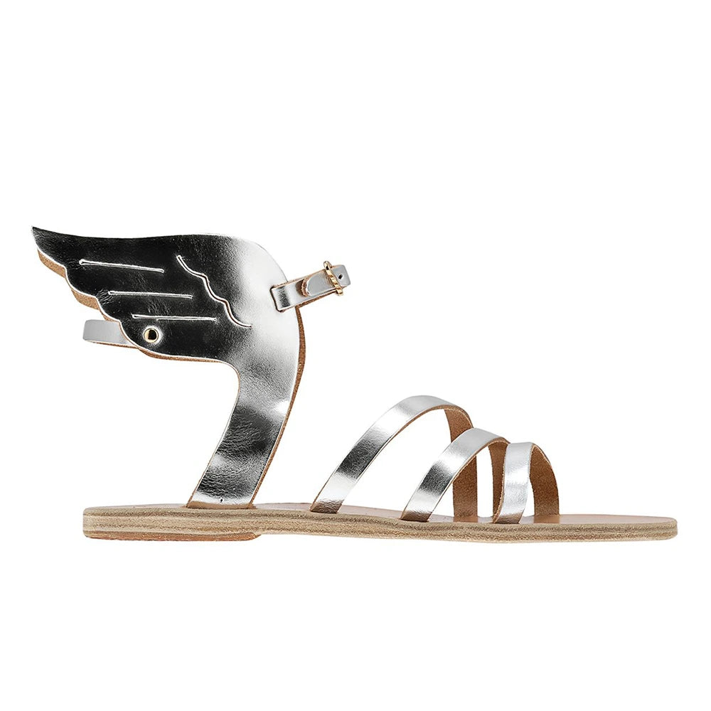 Ikaria Leather Silver sandals side