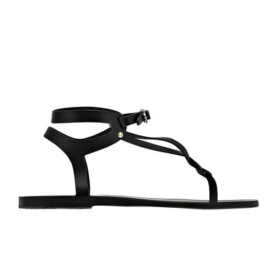 Ismene Leather Black sandals side
