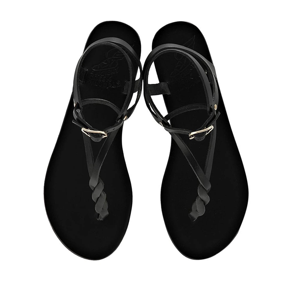 Ismene Leather Black sandals top