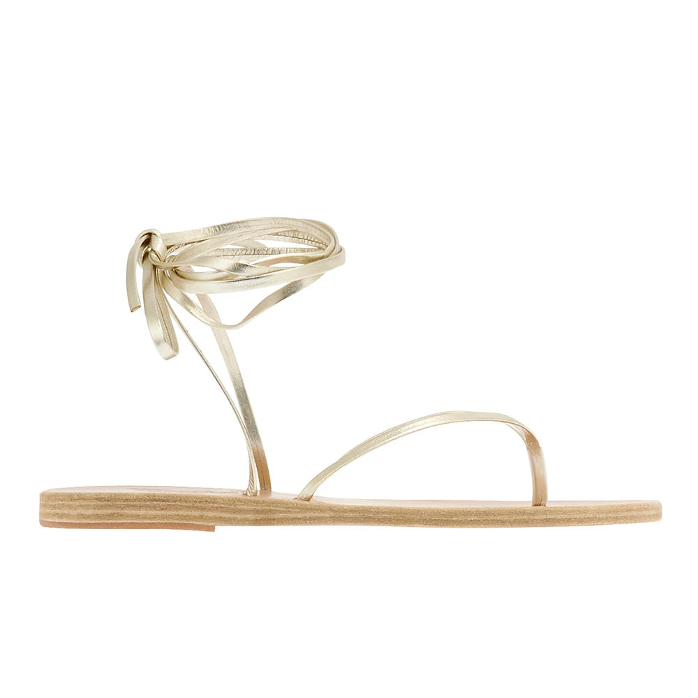 Celia Leather Platinum sandals side
