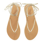 Celia Leather Platinum sandals top