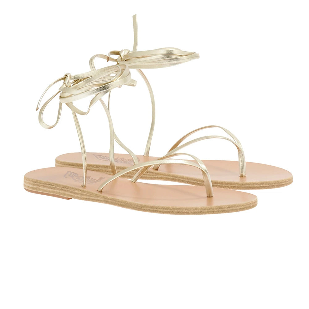 Celia Leather Platinum sandals 3-4