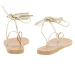Celia Leather Platinum sandals back