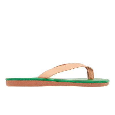 Saionara Natural/Green sandals side