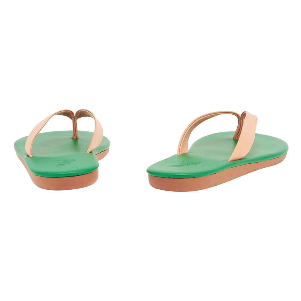 Saionara Natural/Green sandals back