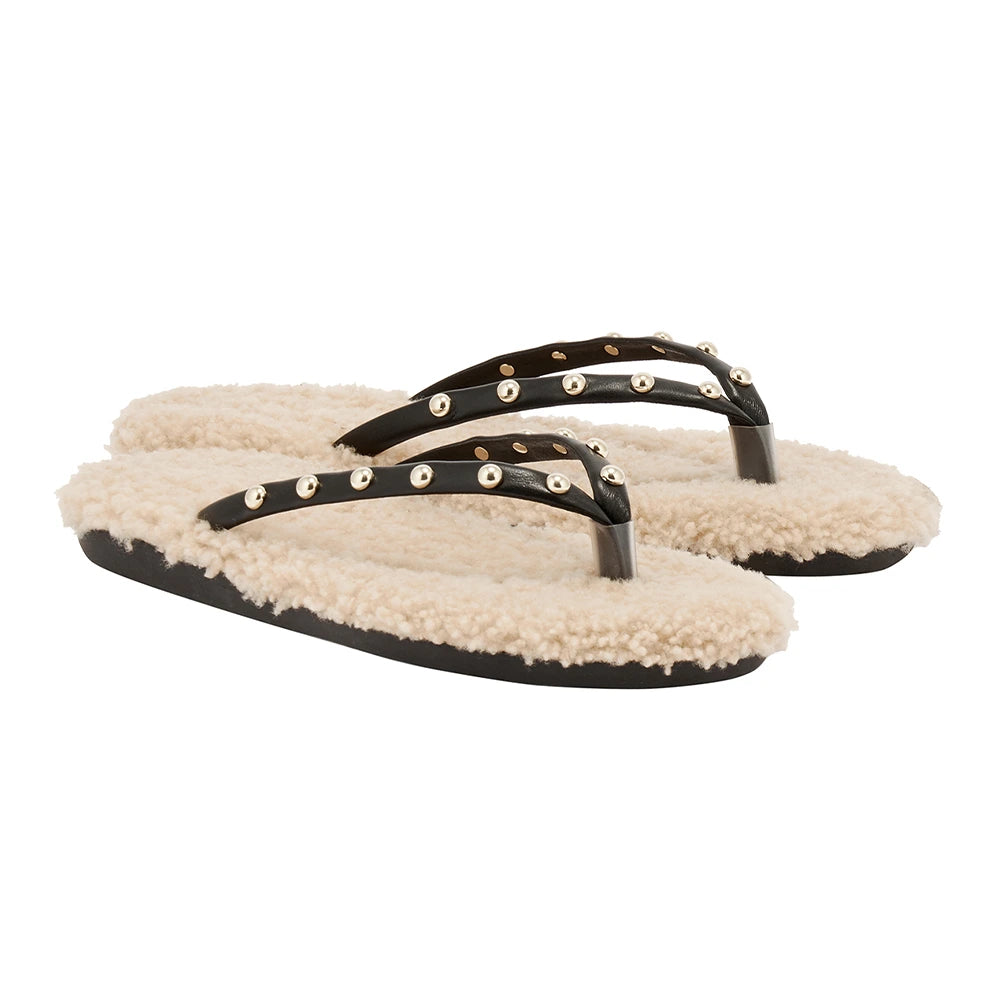 Saionara Shearling Bi Colour sandals 3-4
