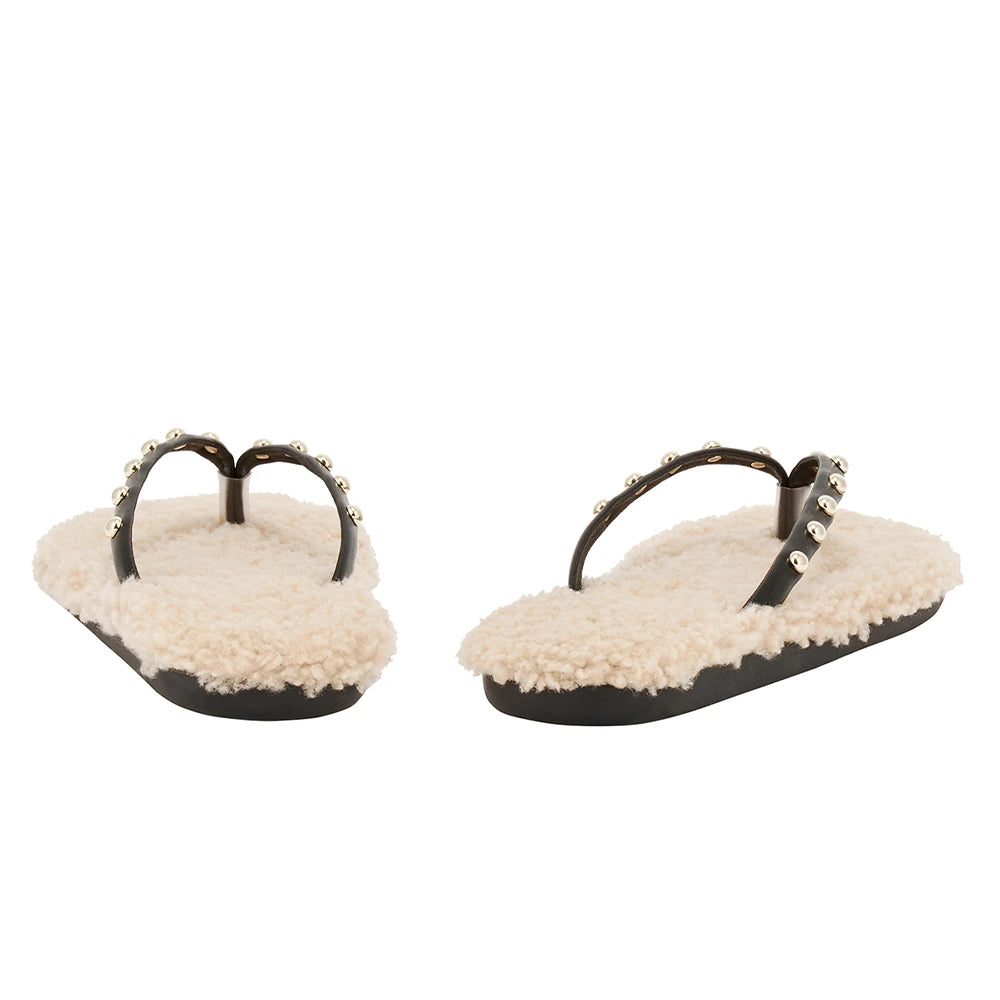 Saionara Shearling Bi Colour sandals back