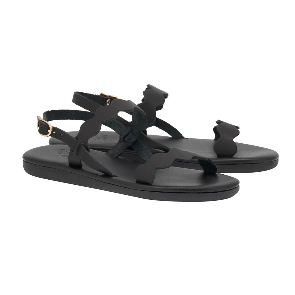 Afros  Leather Black sandals 3-4