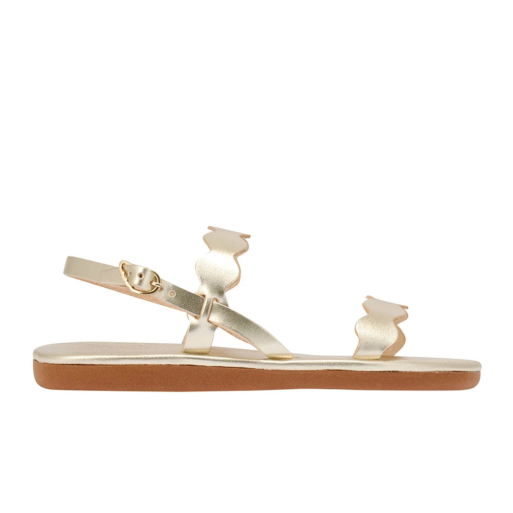 Afros Leather Platinum sandals side