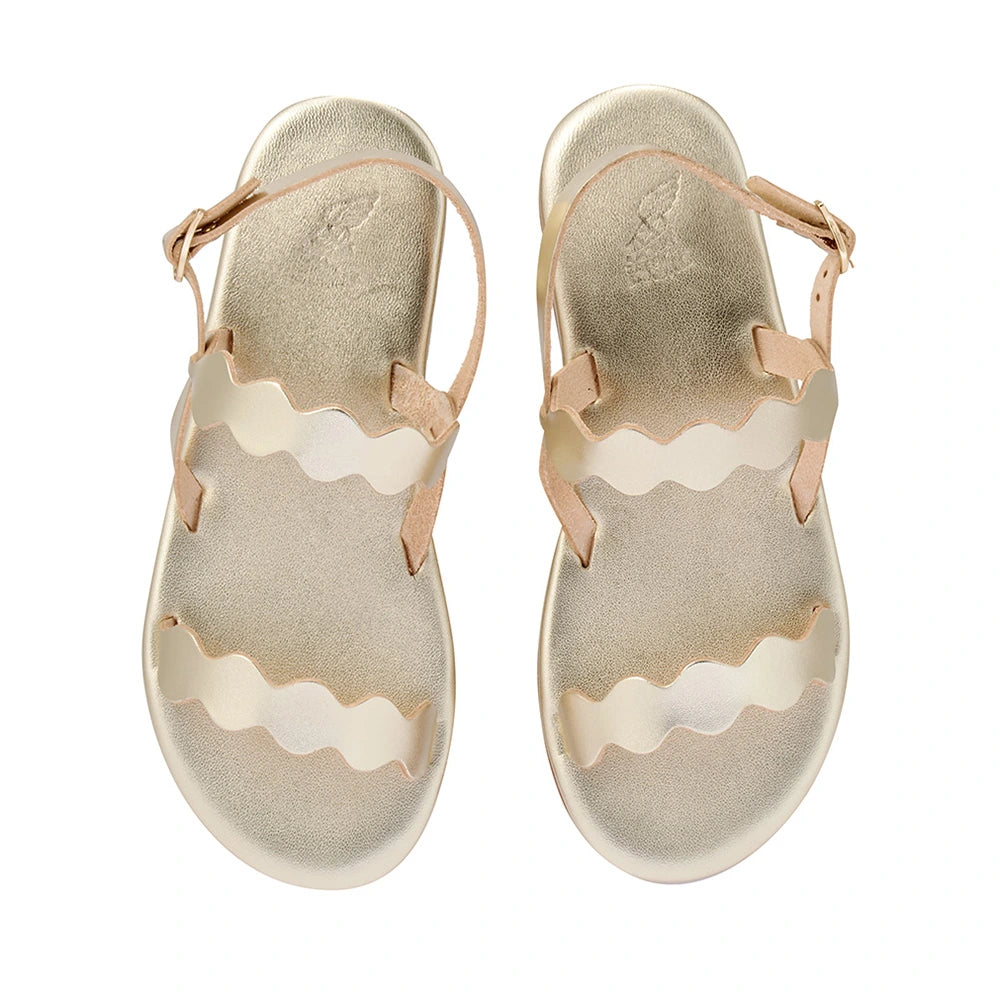 Afros Leather Platinum sandals top