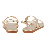Afros Leather Platinum sandals back