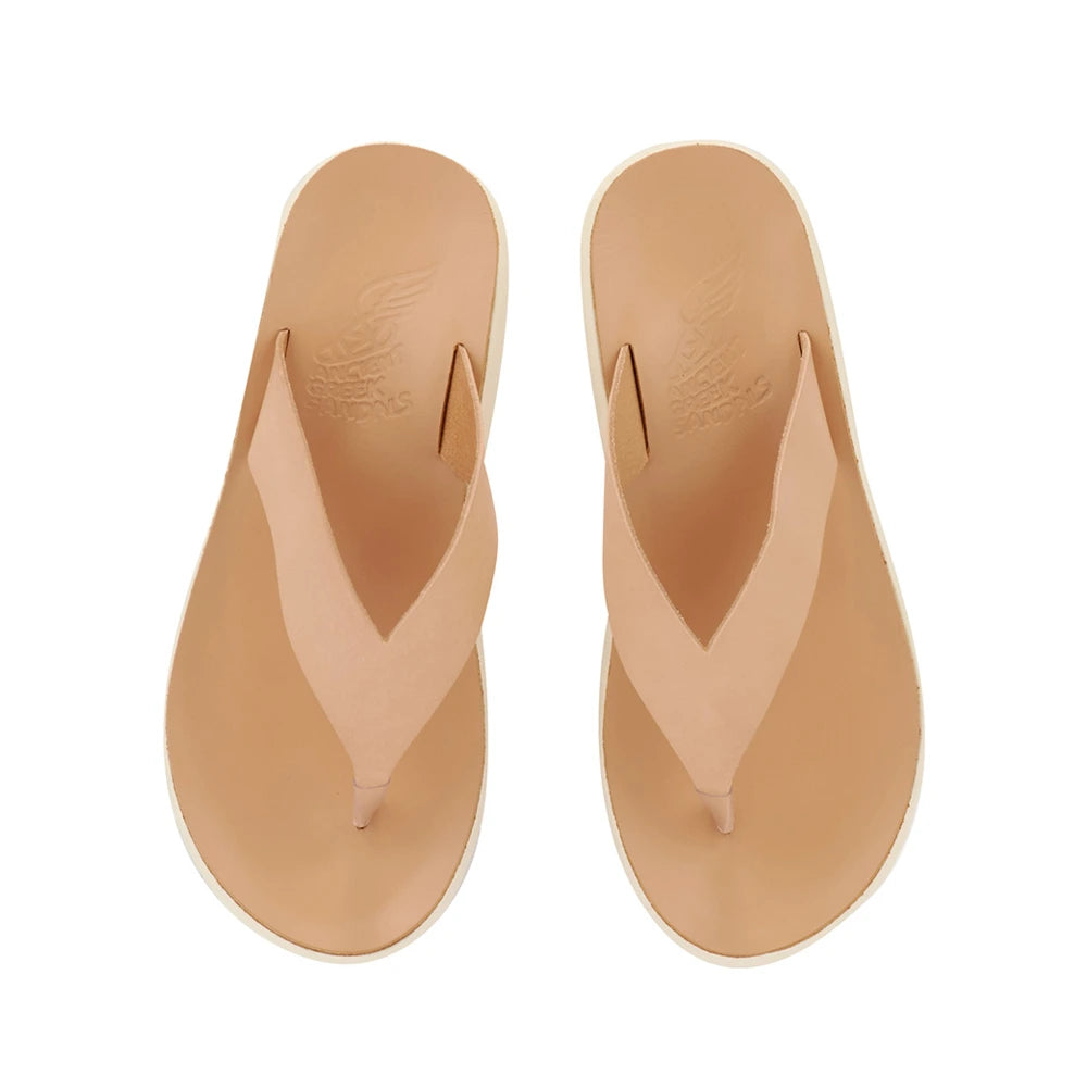 Charys Comfort Leather Natural sandals top