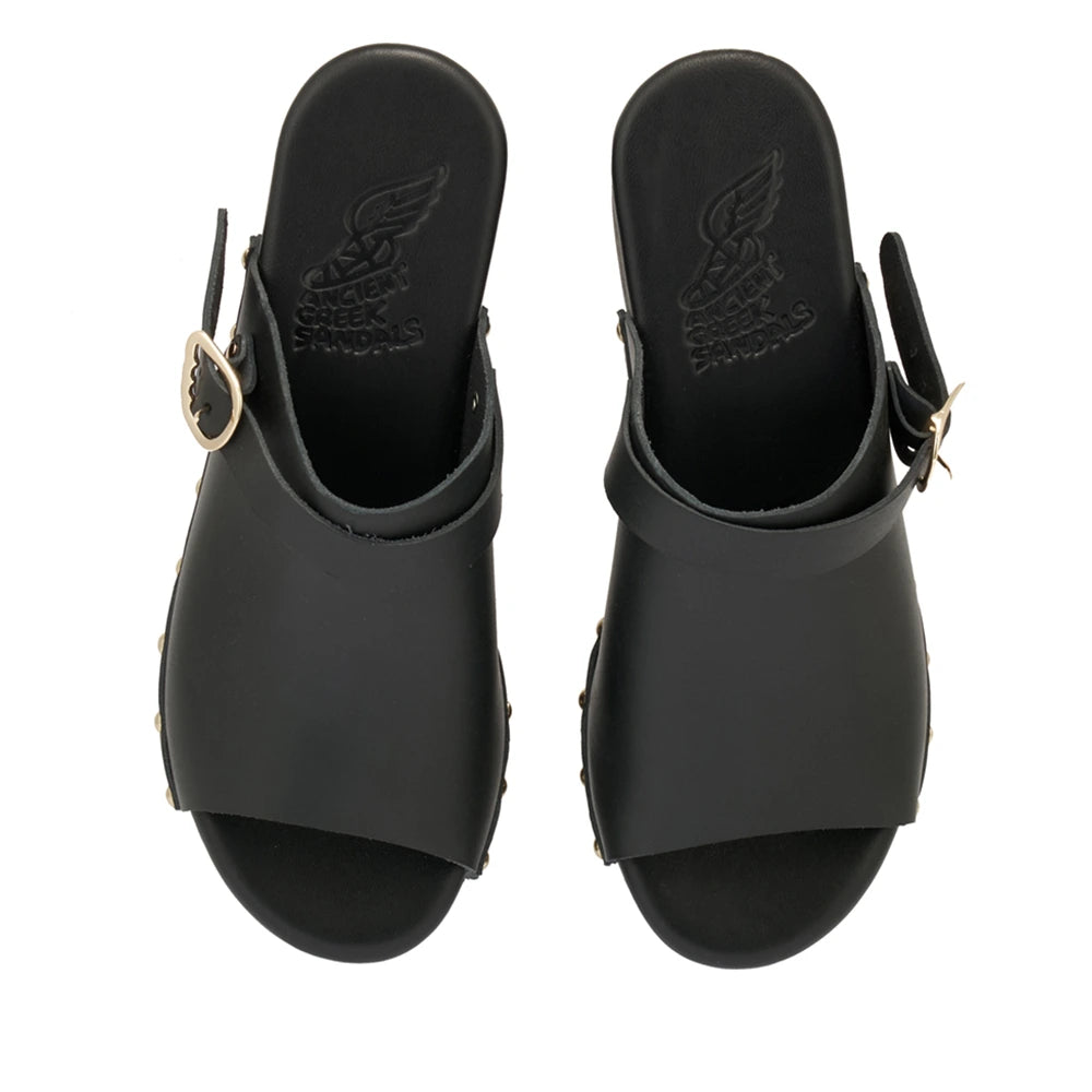 Classic Clog  Leather Black sandals top