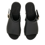 Classic Clog  Leather Black sandals top