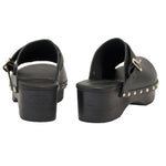 Classic Clog  Leather Black sandals back
