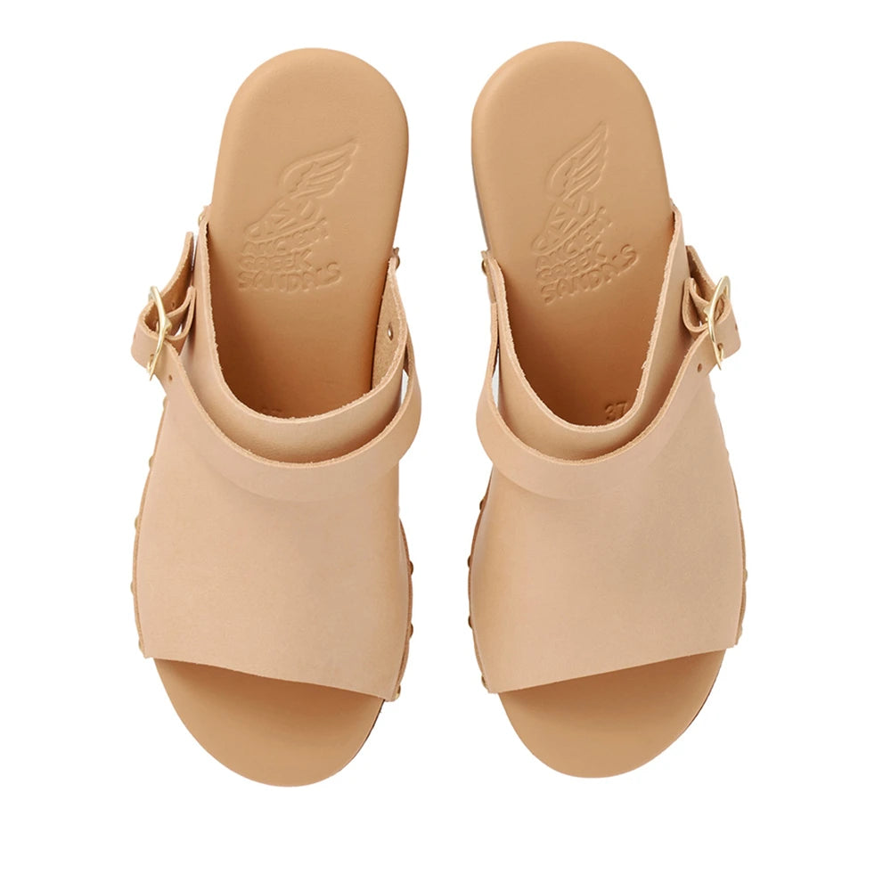 Classic Clog  Leather Natural sandals top