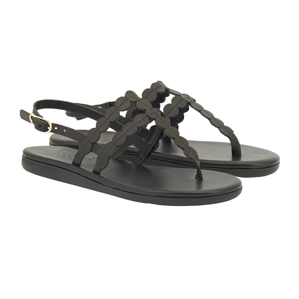 Dryad Leather Black sandals 3-4