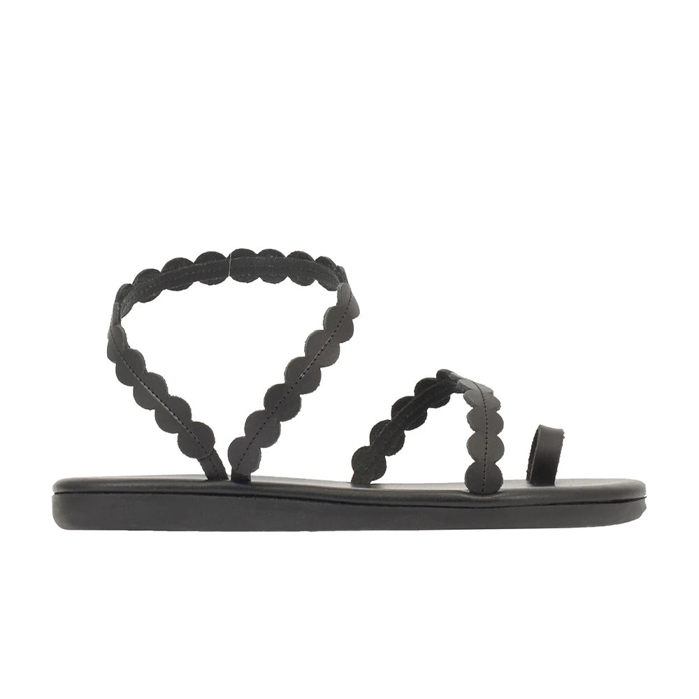 Aura Leather Black sandals side