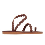 Aura Leather Chestnut sandals side