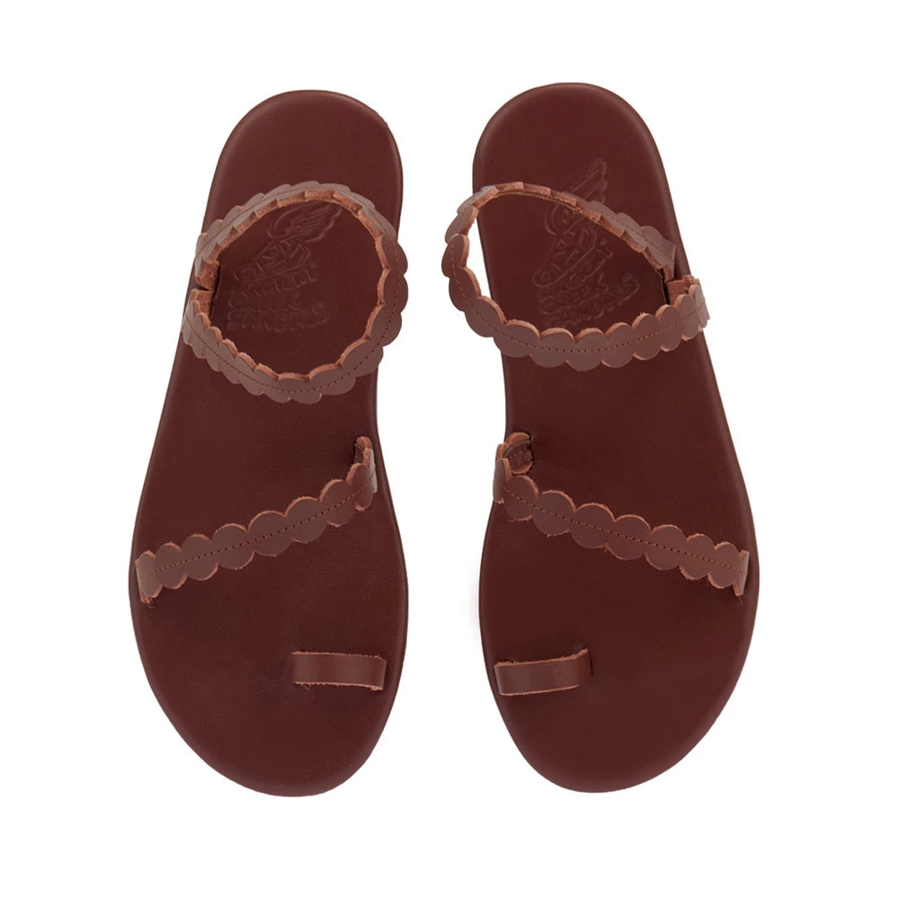 Aura Leather Chestnut sandals top