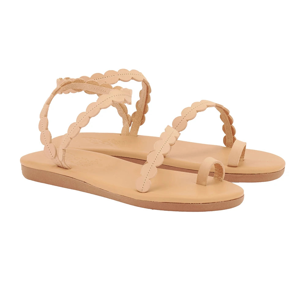 Aura Leather Natural sandals 3-4