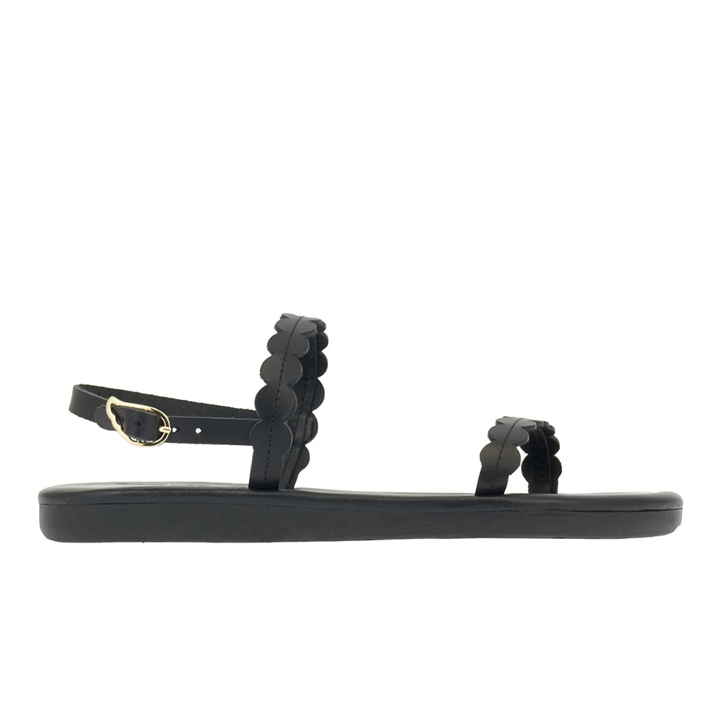 Aroula Leather Black sandals side