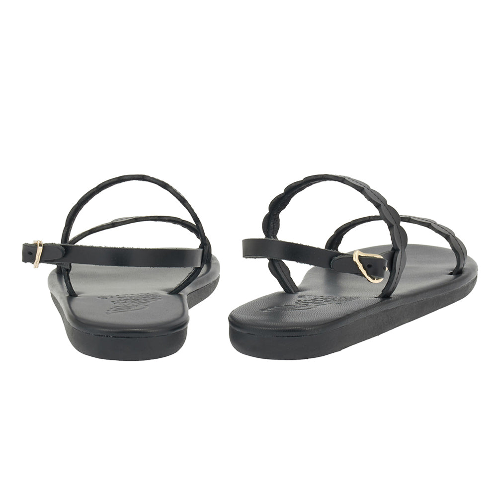 Aroula Leather Black sandals back