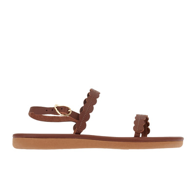 Aroula Leather Chestnut sandals side