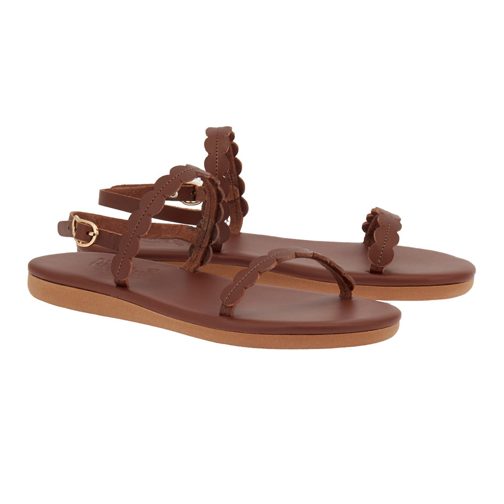 Aroula Leather Chestnut sandals 3-4