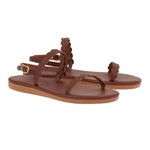 Aroula Leather Chestnut sandals 3-4