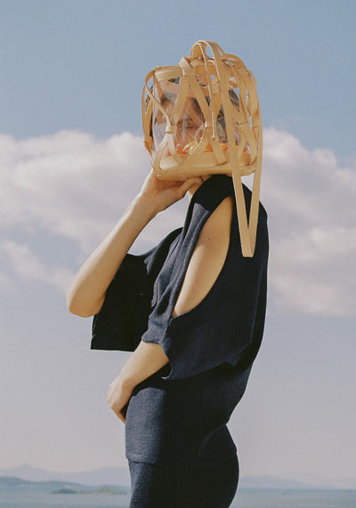 Trellis Bucket Medium Natural