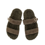 Latria Suede/Sheepskin All Khaki sandals top