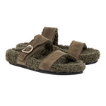 Latria Suede/Sheepskin All Khaki sandals 3-4
