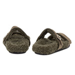 Latria Suede/Sheepskin All Khaki sandals back