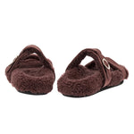 Latria Suede/Sheepskin All Brown sandals back